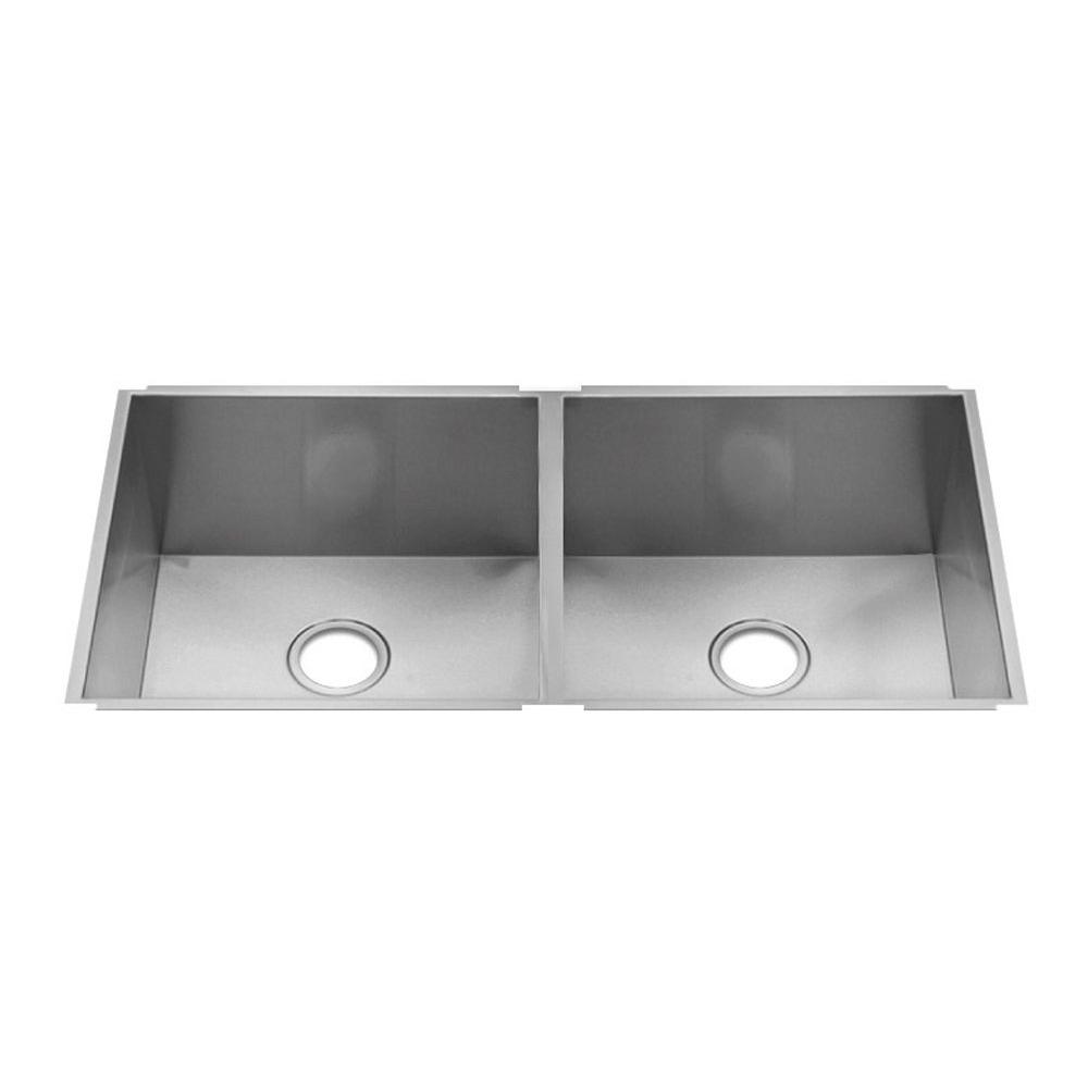 Home Refinements by Julien 003642 Urbanedge Sink Undermount, Double L18X18X10 R18X18X10 - Brushed Stainless Steel