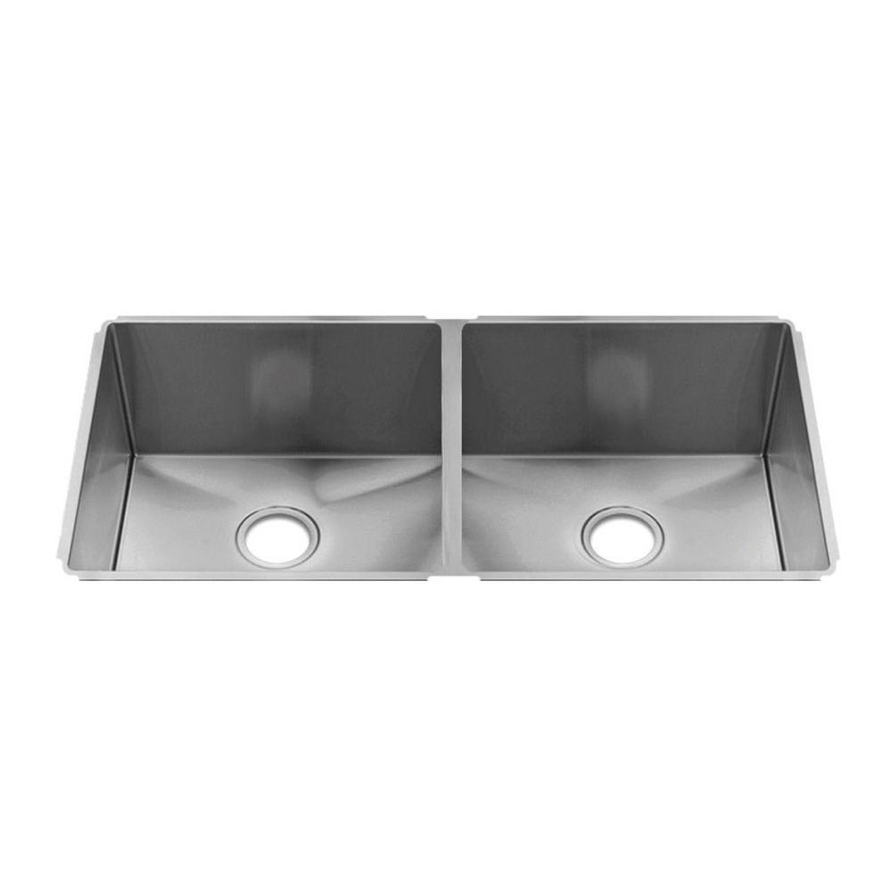 Home Refinements by Julien 003958 J7 Sink Undermount, Double L18X18X10 R18X18X10 - Brushed Stainless Steel