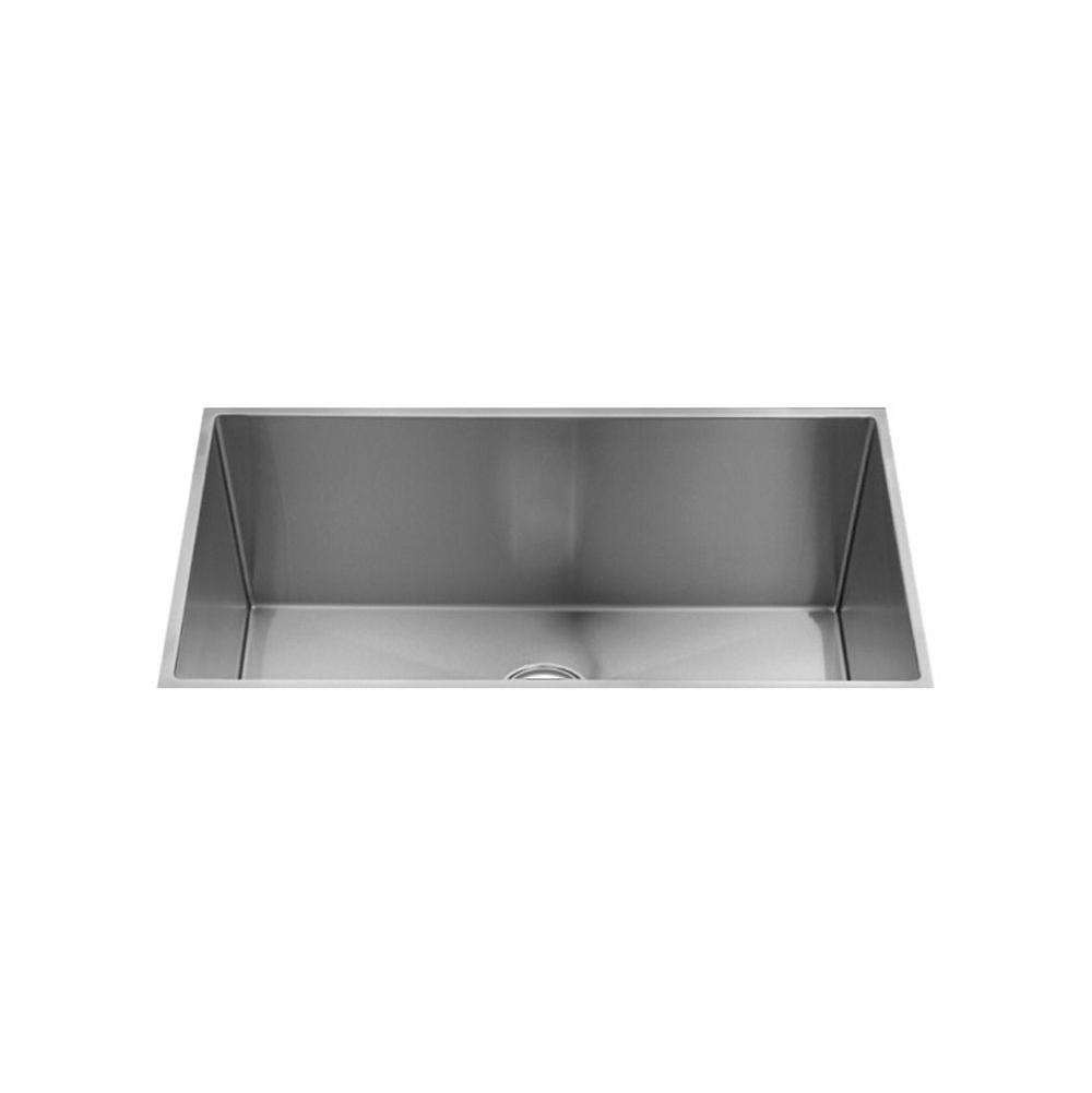 Home Refinements by Julien 003974 J7 Utility Sink Undermount, Single 30X16X12 - Brushed Stainless Steel