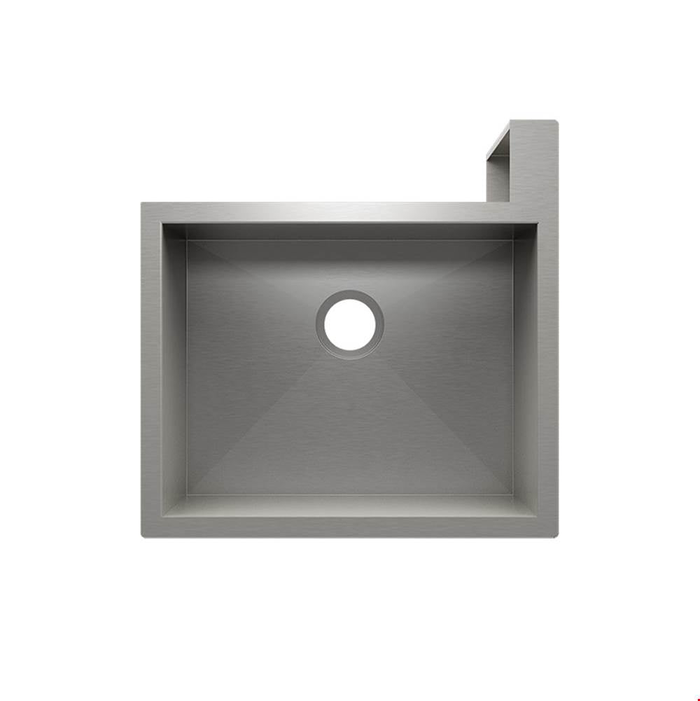 Home Refinements by Julien 005301 Socialcorner Sink Undermount Flat Aprons Right Corner, Single 23X18X10 - Brushed Stainless Steel