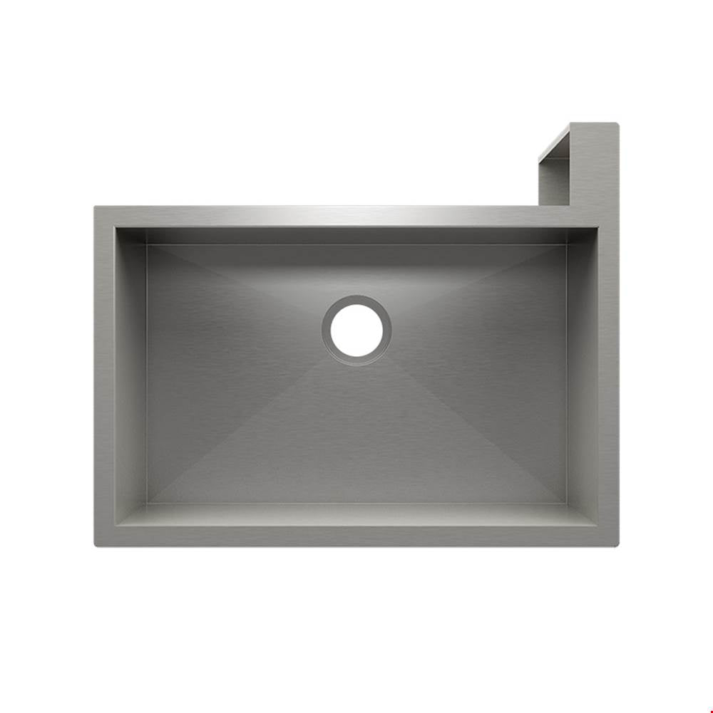 Home Refinements by Julien 005303 Socialcorner Sink Undermount Flat Aprons Right Corner, Single 29X18X10 - Brushed Stainless Steel