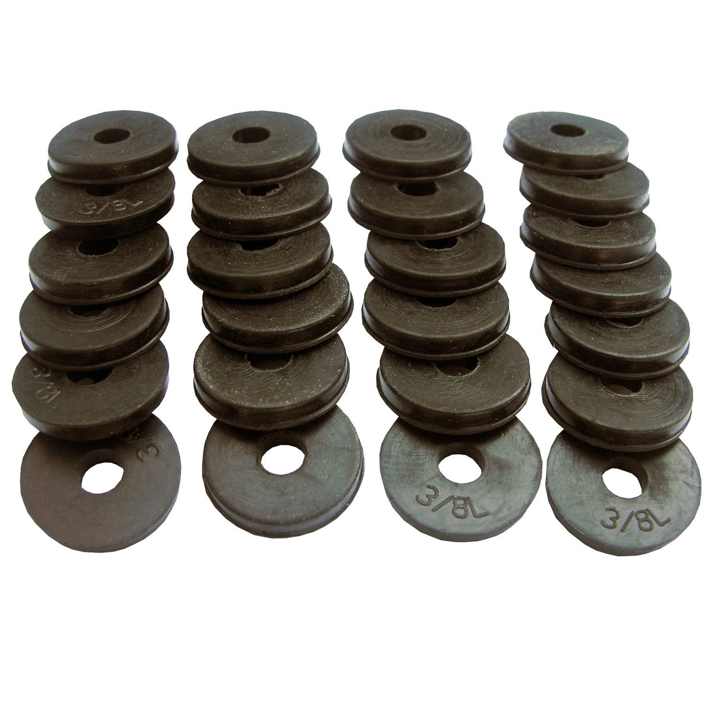 DMH D02-1269 Rubber, 3/8 L Size, Flat Bibb Washer, 25-Pack