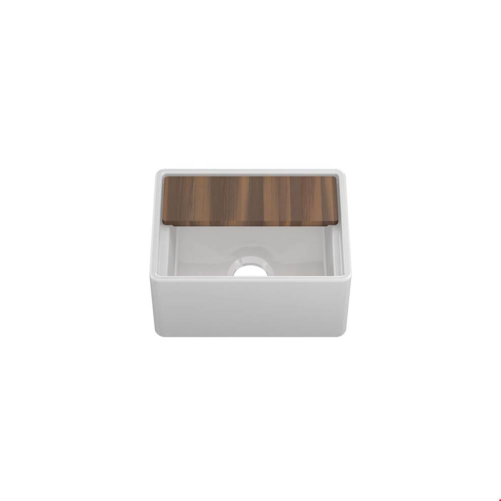 Home Refinements by Julien 091519 Fira Bar Sink With Ledge Undermount Apron Single 15X19X8-3/4 - White