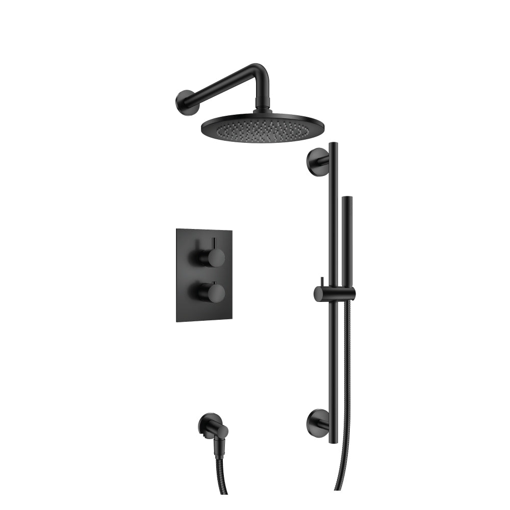 Flusso Serie 100 100.7100 Two Output Shower Set With Shower Head, Hand Held And Slide Bar