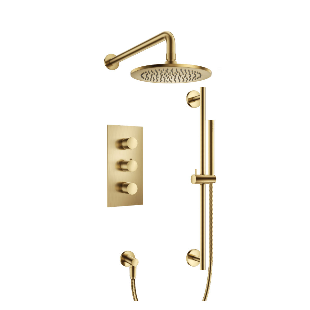 Flusso Serie 100 100.7200 Two Output Shower Set With Shower Head, Hand Held And Slide Bar