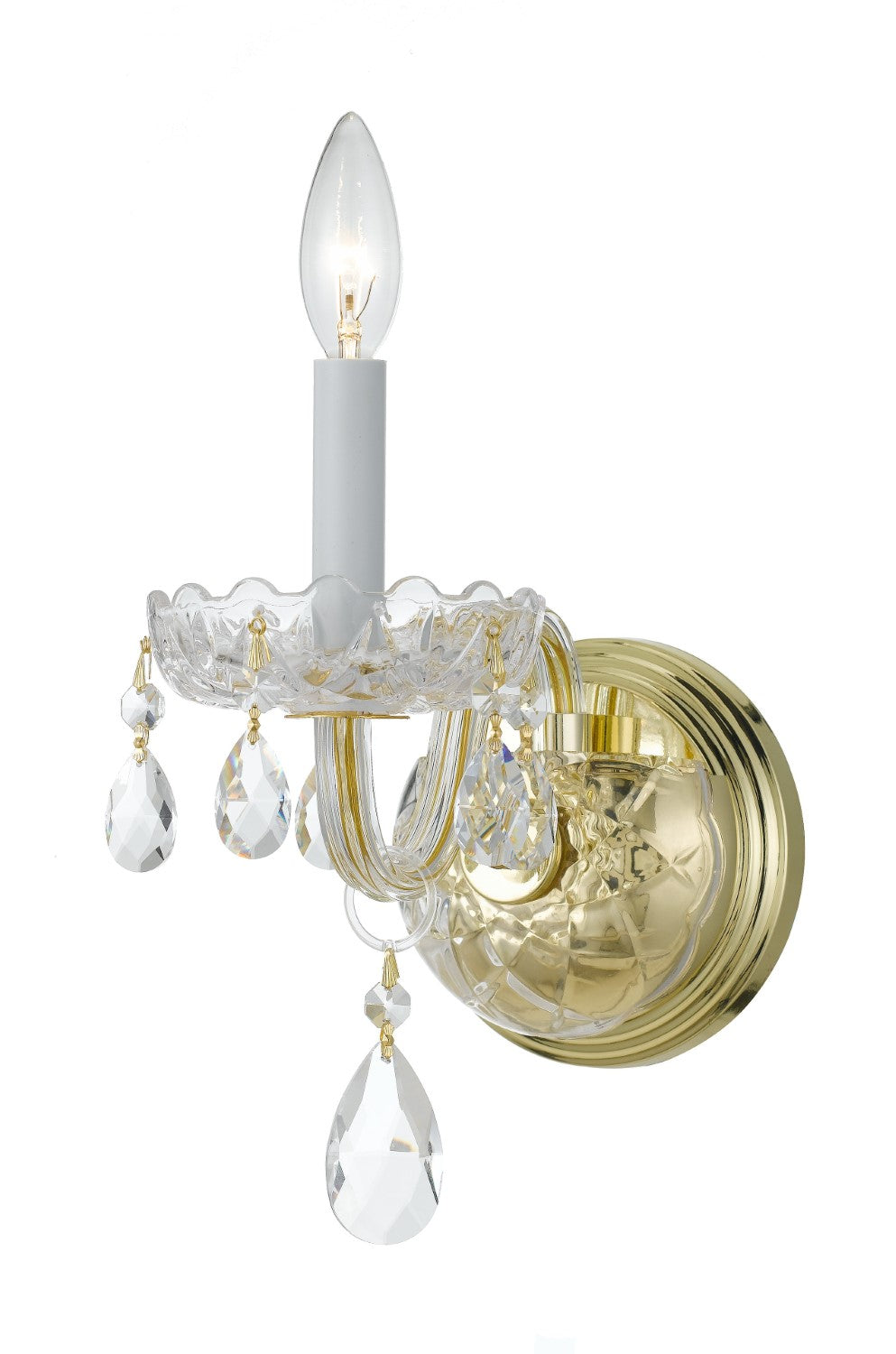Crystorama 1031-CL-MWP Traditional Crystal 1 Light Hand Cut Crystal Wall Mount