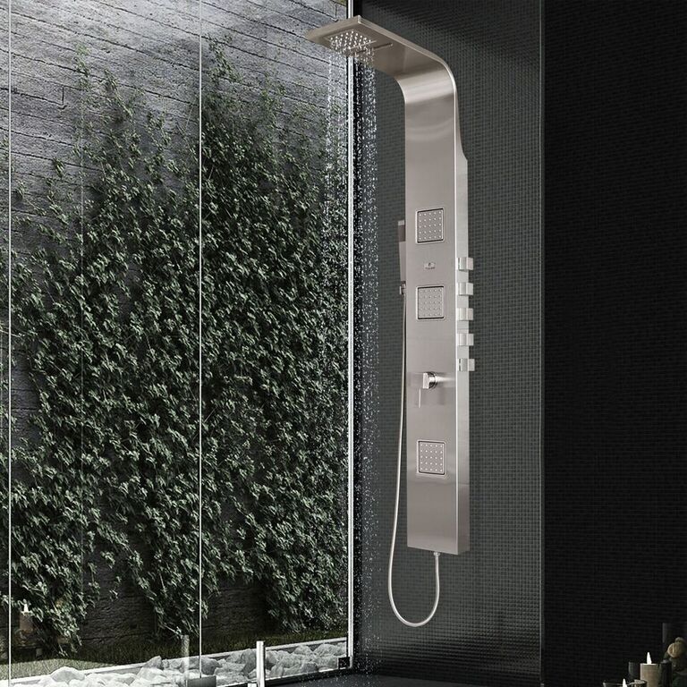 Pulse 1034 Waimea ShowerSpa Shower Panel Silver Stainless Steel