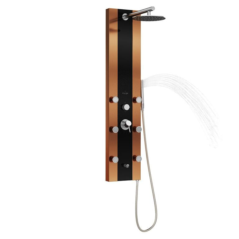 Pulse 1049B-BN Rio ShowerSpa Tough Glass Shower Panel Black Stainless Steel