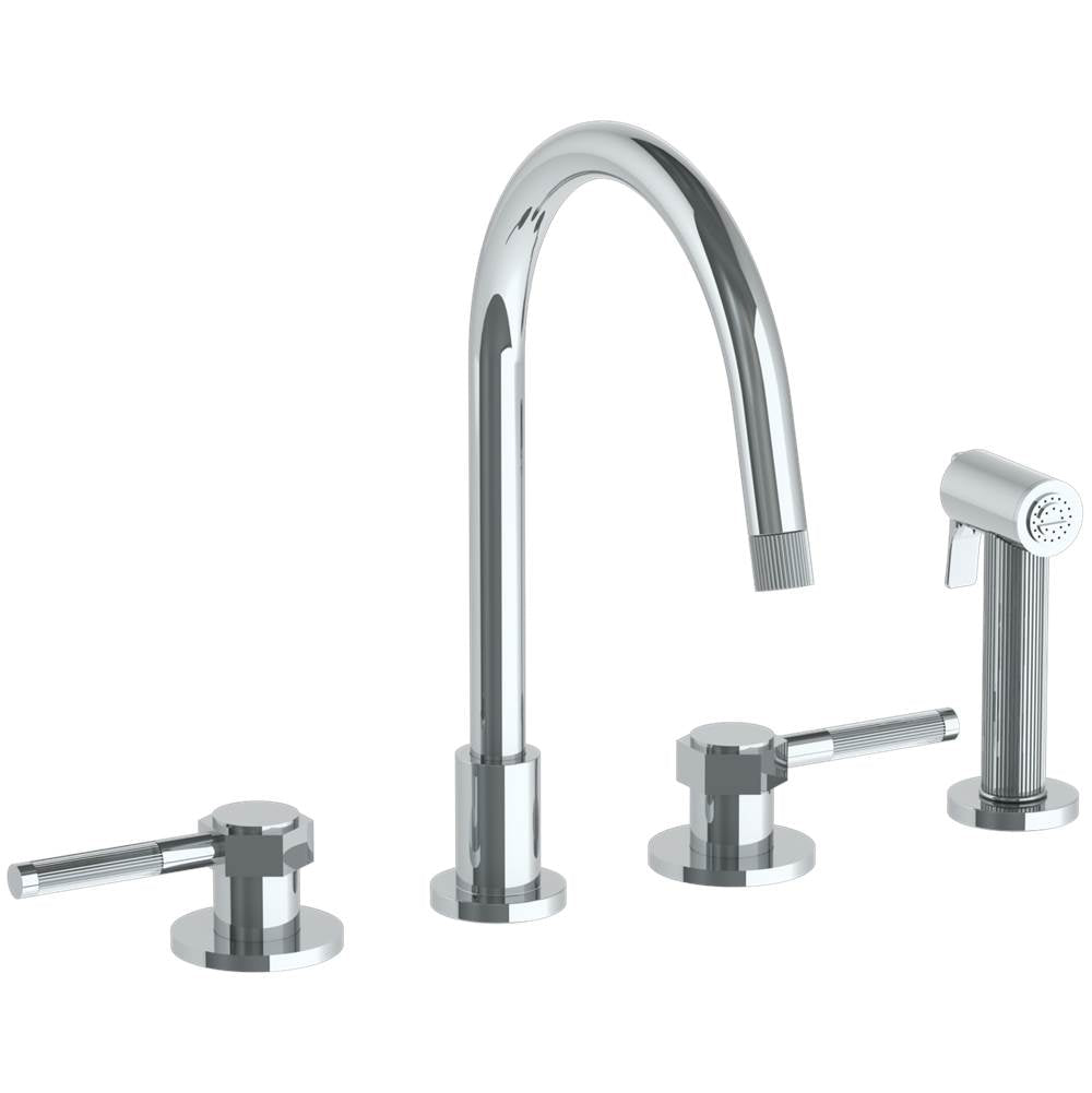 Watermark 111-7.1G-SP4 Deck Mounted 4 Hole Gooseneck Kitchen Set - Includes Side Spray - Parent
