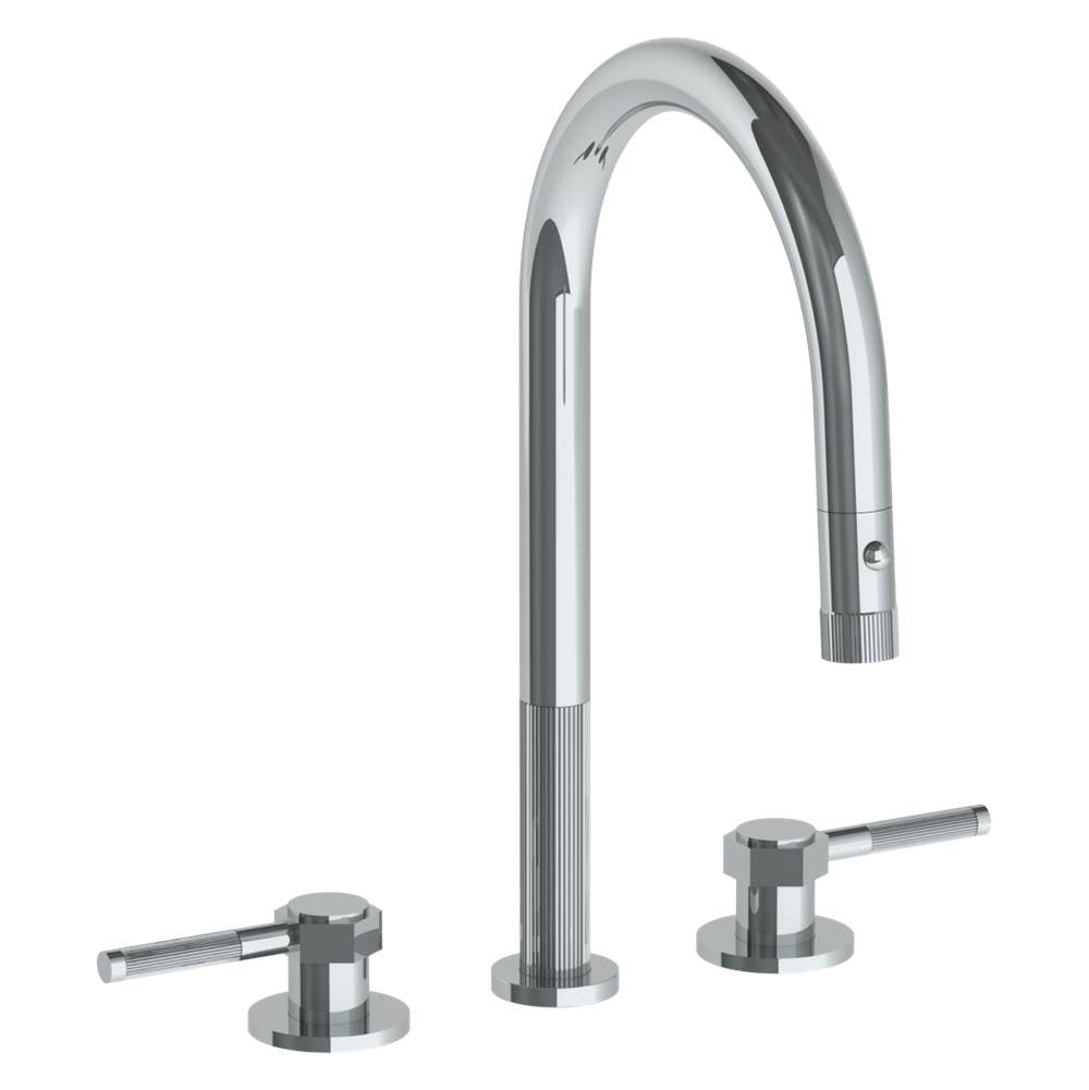 Watermark 111-7PG2-SP4 Deck Mounted 3 Hole Gooseneck Kitchen Faucet With Pull Down Spray - Parent