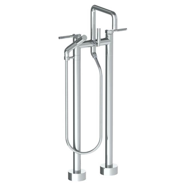 Watermark 111-8.26.3-SP4 Sutton Floor Standing Squre Top Exposed Bath Set W/ Hand Shower
