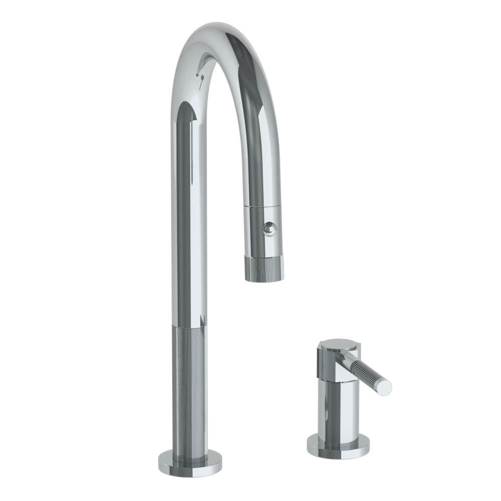Watermark 111-9.1.3PG2-SP4V Deck Mounted 2 Hole Gooseneck Prep Faucet With Pull Down Spray - Parent