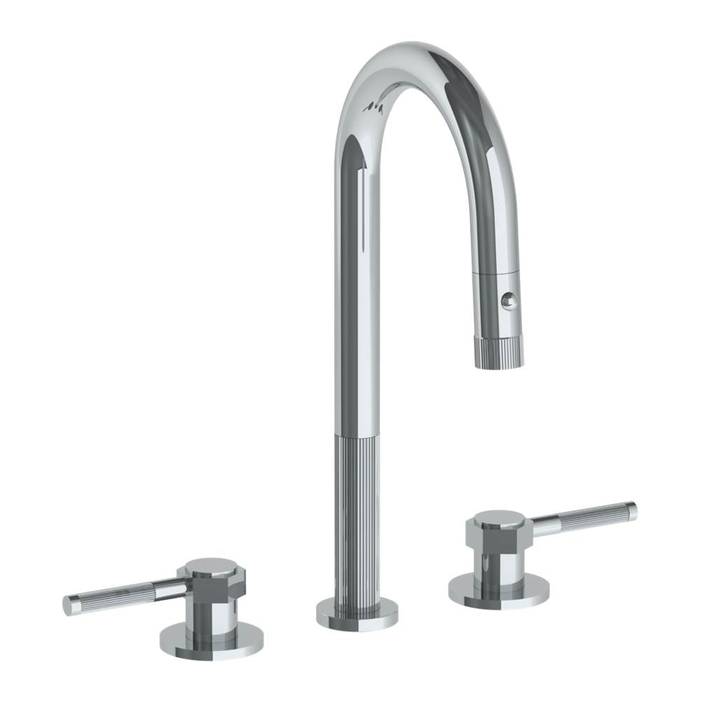 Watermark 111-9PG4-SP4 Deck Mounted 3 Hole Gooseneck Prep Faucet With Pull Down Spray - Parent