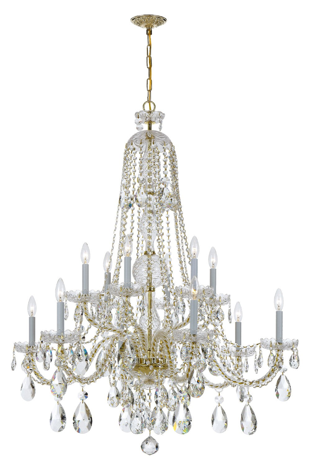 Crystorama 1114-CL-MWP Traditional Crystal 12 Light Hand Cut Crystal Chandelier