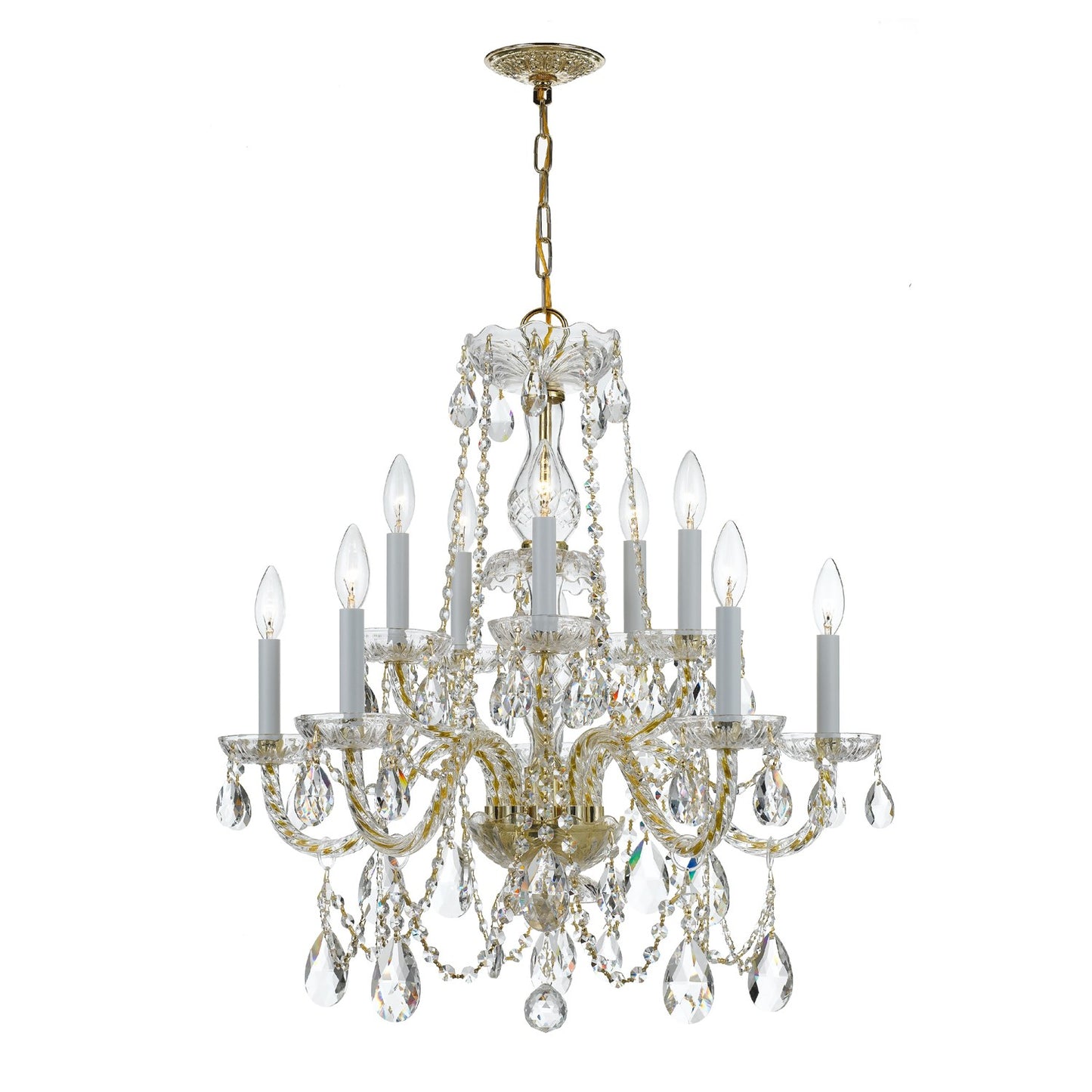 Crystorama 1130-CL-MWP Traditional Crystal 10 Light Hand Cut Crystal Chandelier