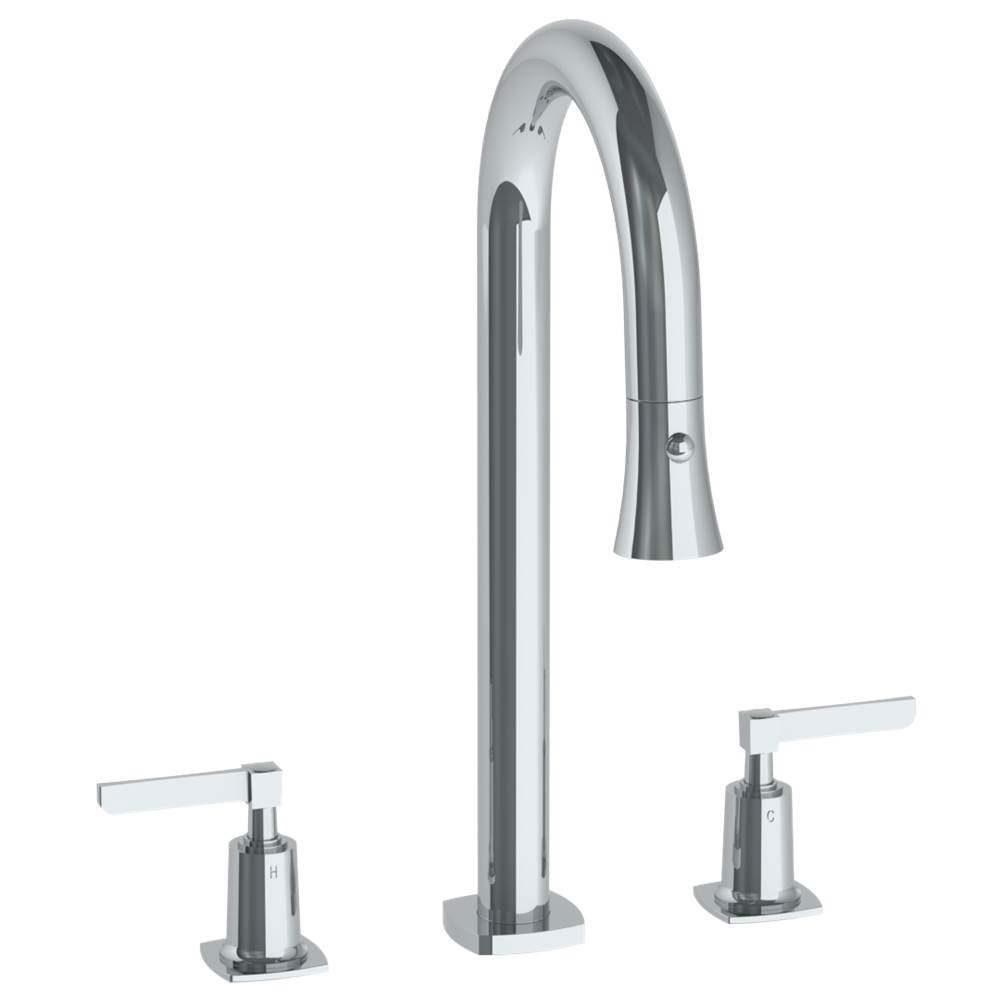 Watermark 115-9PG4-MZ4 3 Hole Gooseneck Prep Faucet W Pull Down Spray Deck Mount - Parent