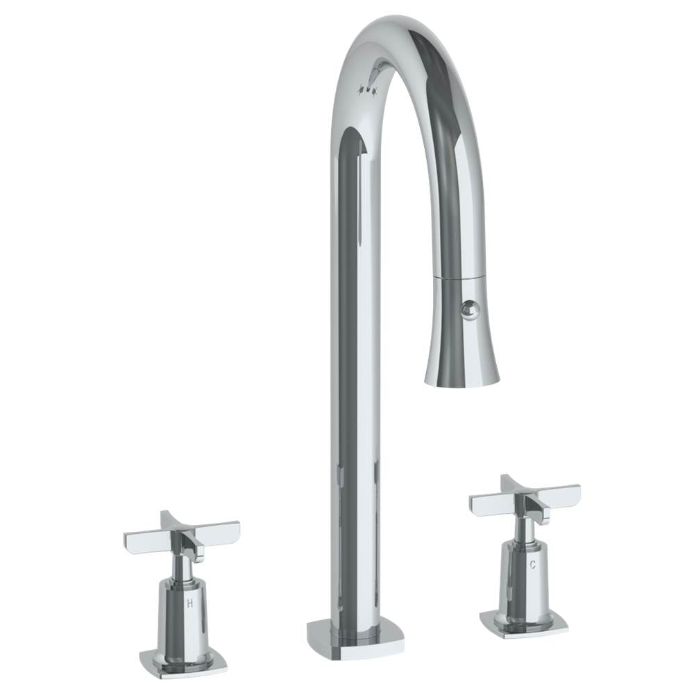 Watermark 115-9PG4-MZ5 3 Hole Gooseneck Prep Faucet W Pull Down Spray Deck Mount - Parent