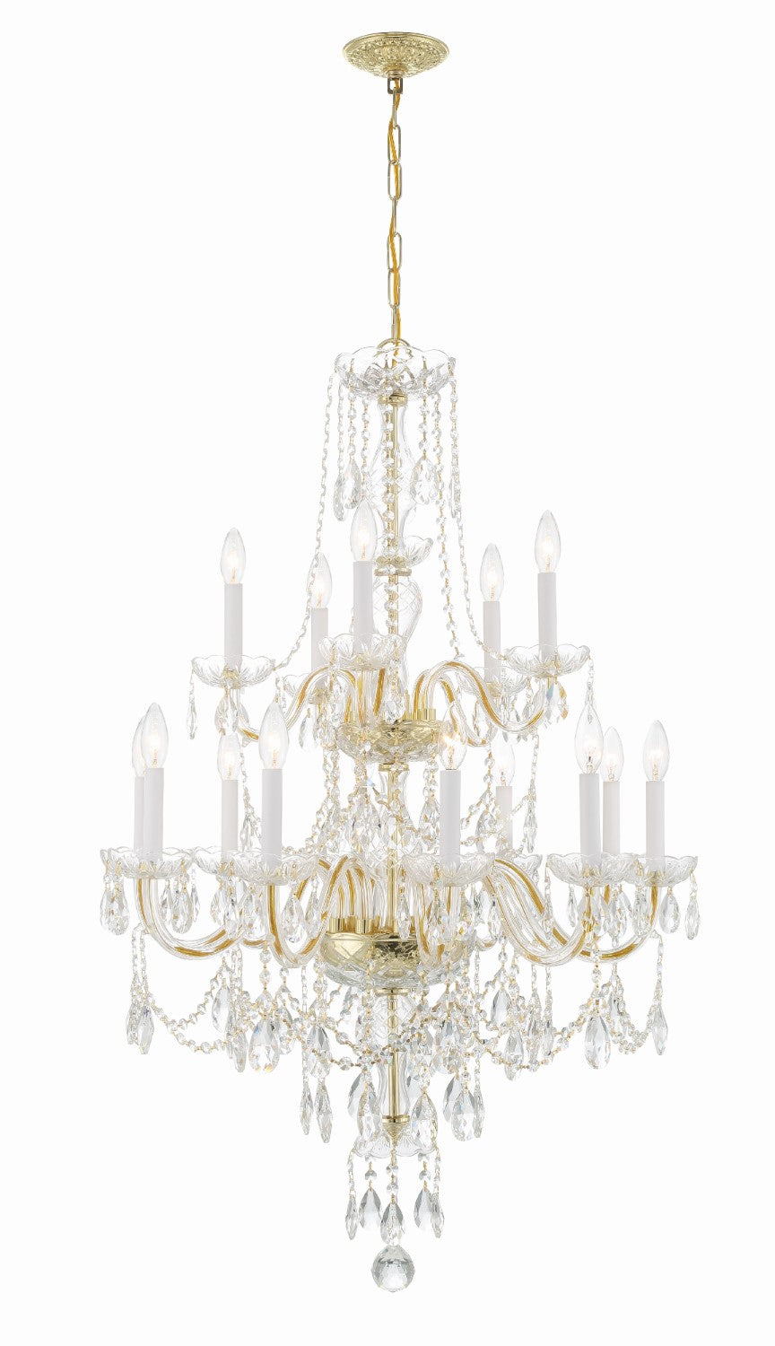 Crystorama 1155-CL-MWP Traditional Crystal 15 Light Chandelier