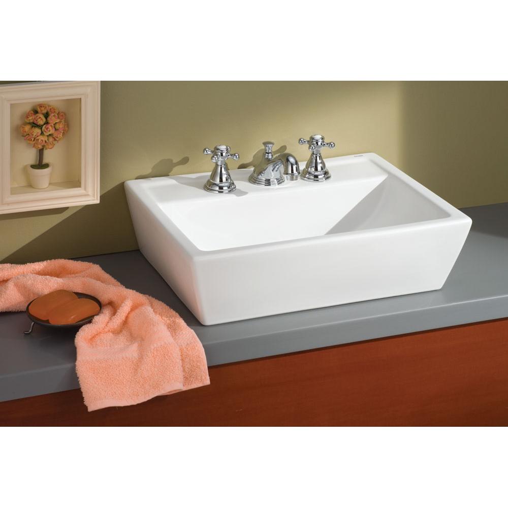 Cheviot 1237/18-WH-8 Square Sentire Vessel Sink - White