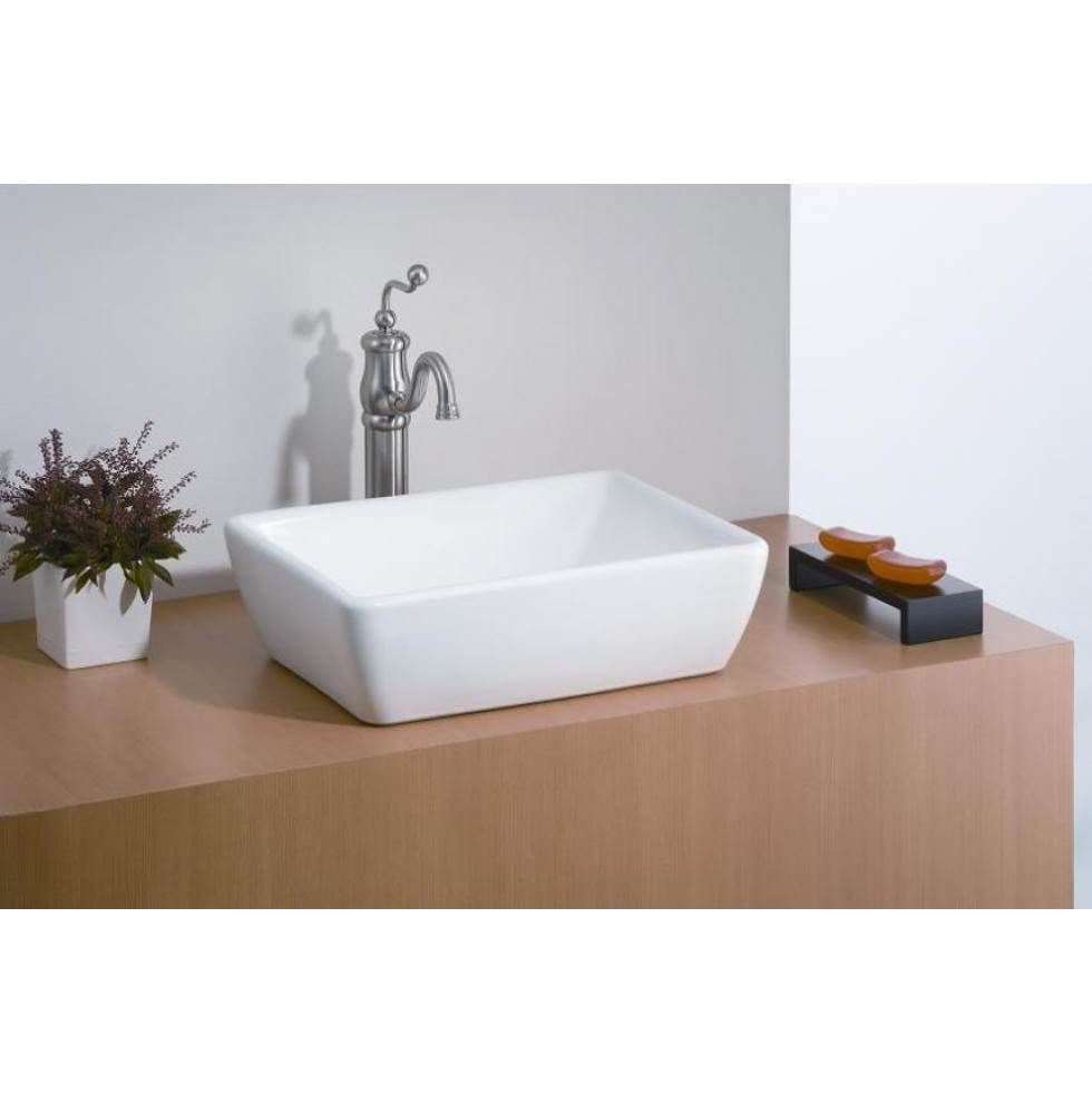 Cheviot 1258-WH Square Riviera Vessel Sink - White