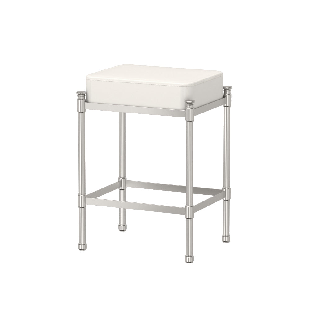 Gatco Rectangle White Leather Vanity Stool - Parent