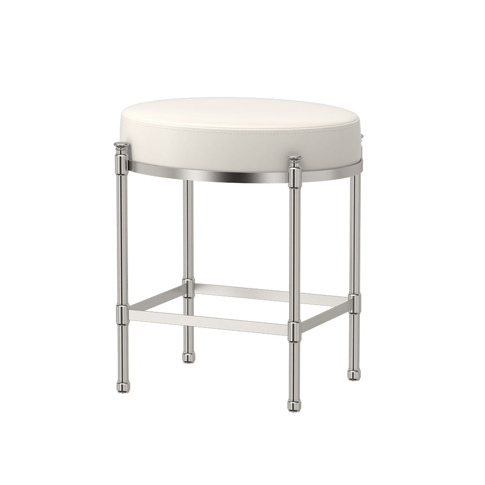 Gatco Oval White Leather Vanity Stool - Parent