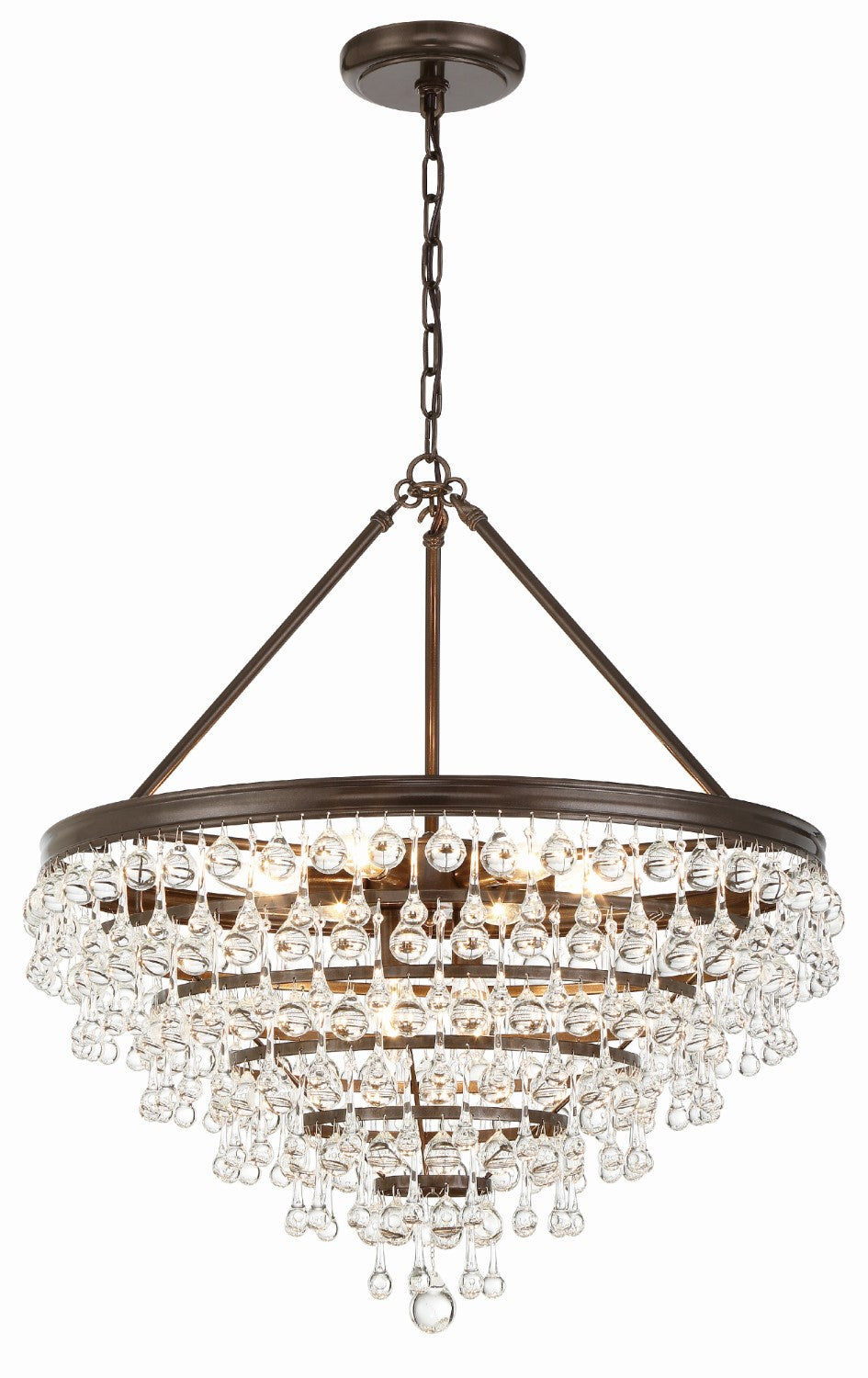 Crystorama 137 Calypso 8 Light Crystal Teardrop Chandelier