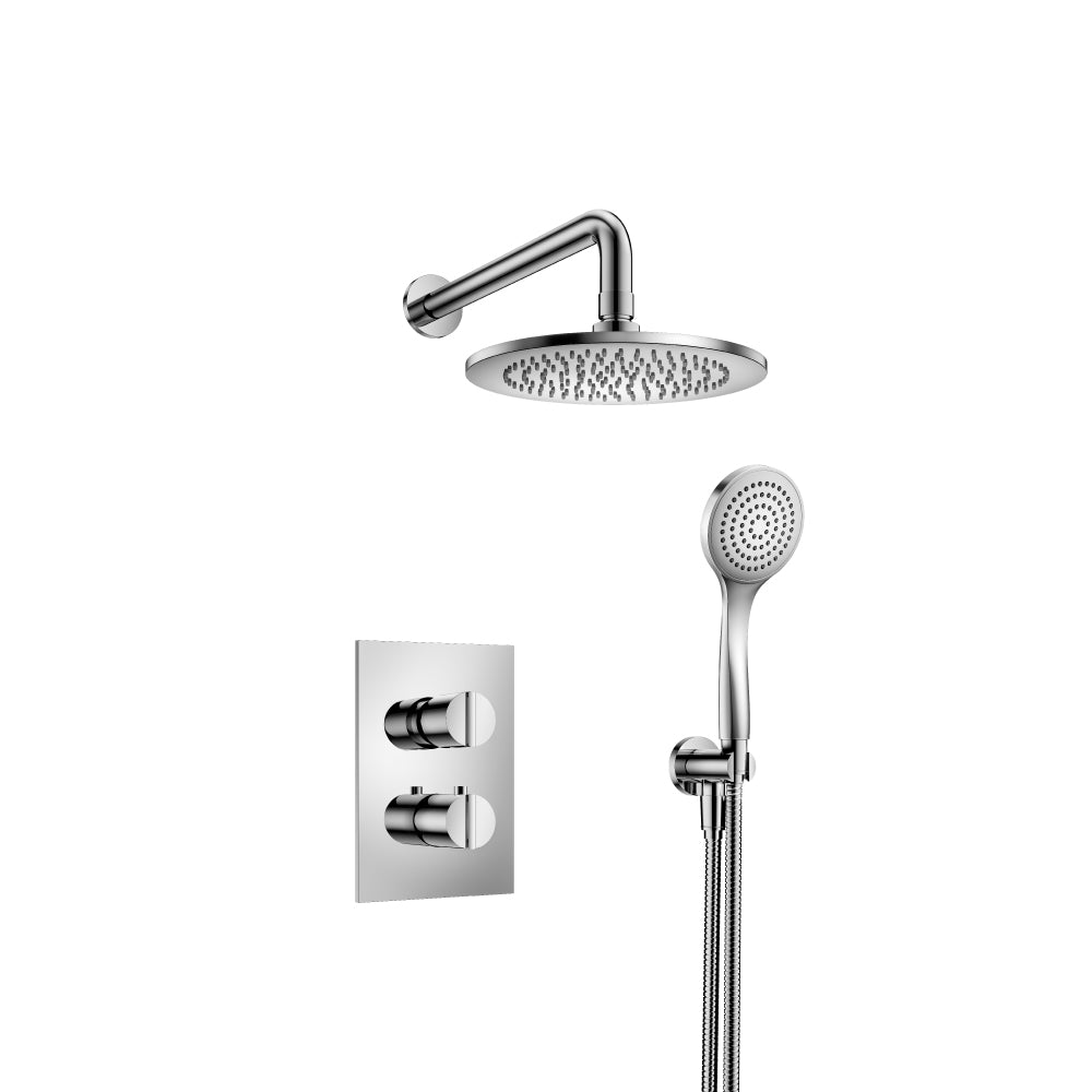 Flusso Serie 145 145.7050CP Two Output Shower Set With Shower Head And Hand Held - Chrome