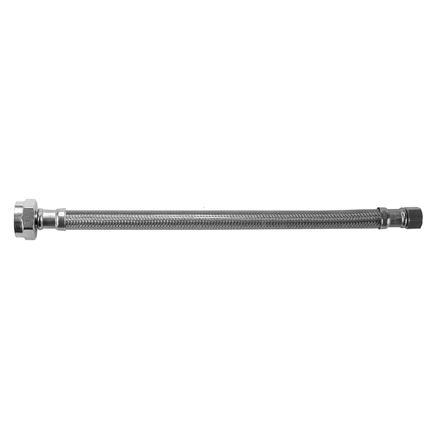 Jaclo 152-MN-SS-CLR Jacloflex� Clear Stainless Steel Flexible Braided 3/8" O.D. X 7/8" I.D.- 16" Toilet Supply Line With Metal Nut