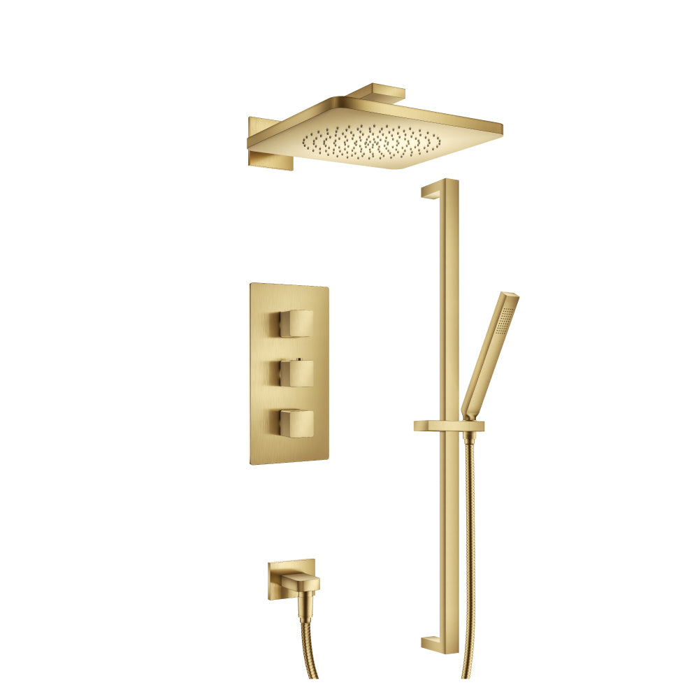 Flusso Serie 196 196.7200 Two Output Shower Set With Shower Head, Hand Held And Slide Bar