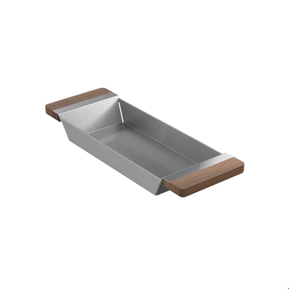 Home Refinements by Julien 205037 Tray For Fira Sink With Ledge 6X17-1/4X2-1/4 - Walnut Handle