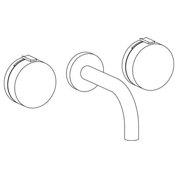 Watermark 21-2.2M-E2xx Elements Wall Mounted 3 Hole Lavatory Set With 8 3/4" Spout - Parent