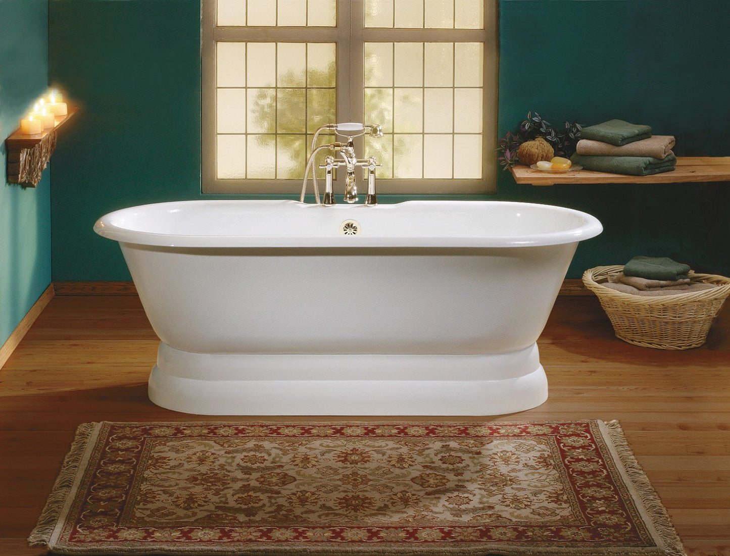 Cheviot 2120 Regal Cast Iron Bathtub With Pedestal Base And Faucet Holes