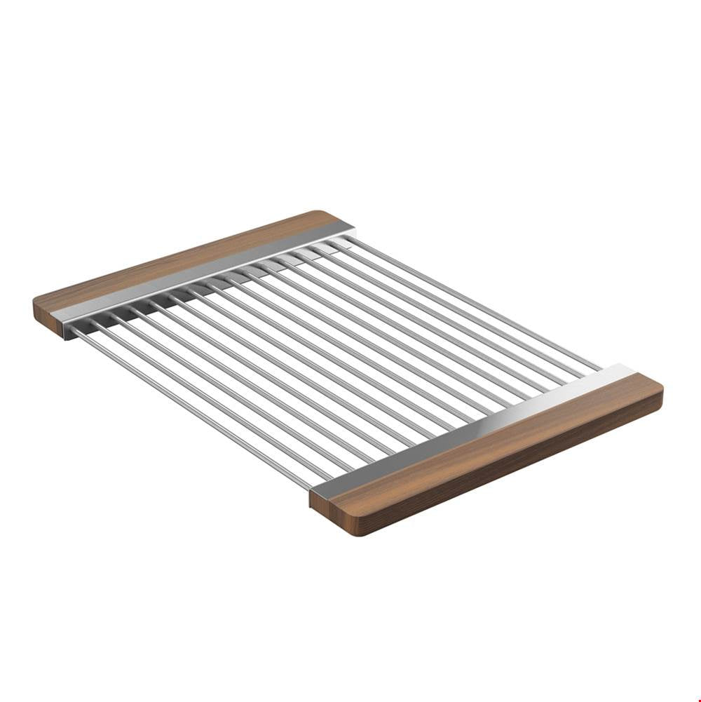 Home Refinements by Julien 215009 Drying Rack For Fira Sink With Ledge 12X17-1/4X3/4 - Walnut Handle
