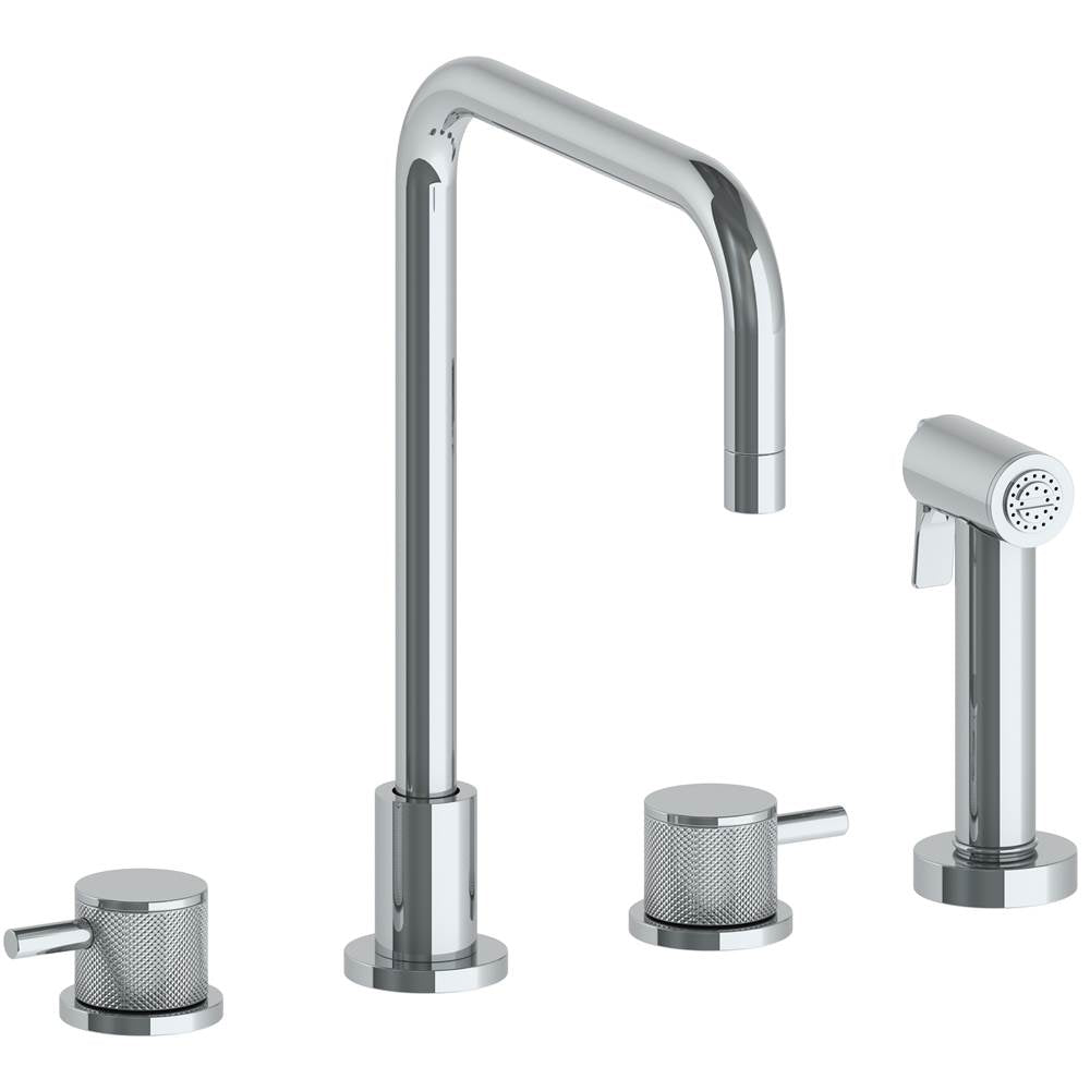 Watermark 22-7.1-TIC Titanium Deck Mounted 4 Hole Square Top Kitchen Set - Includes Side Spray