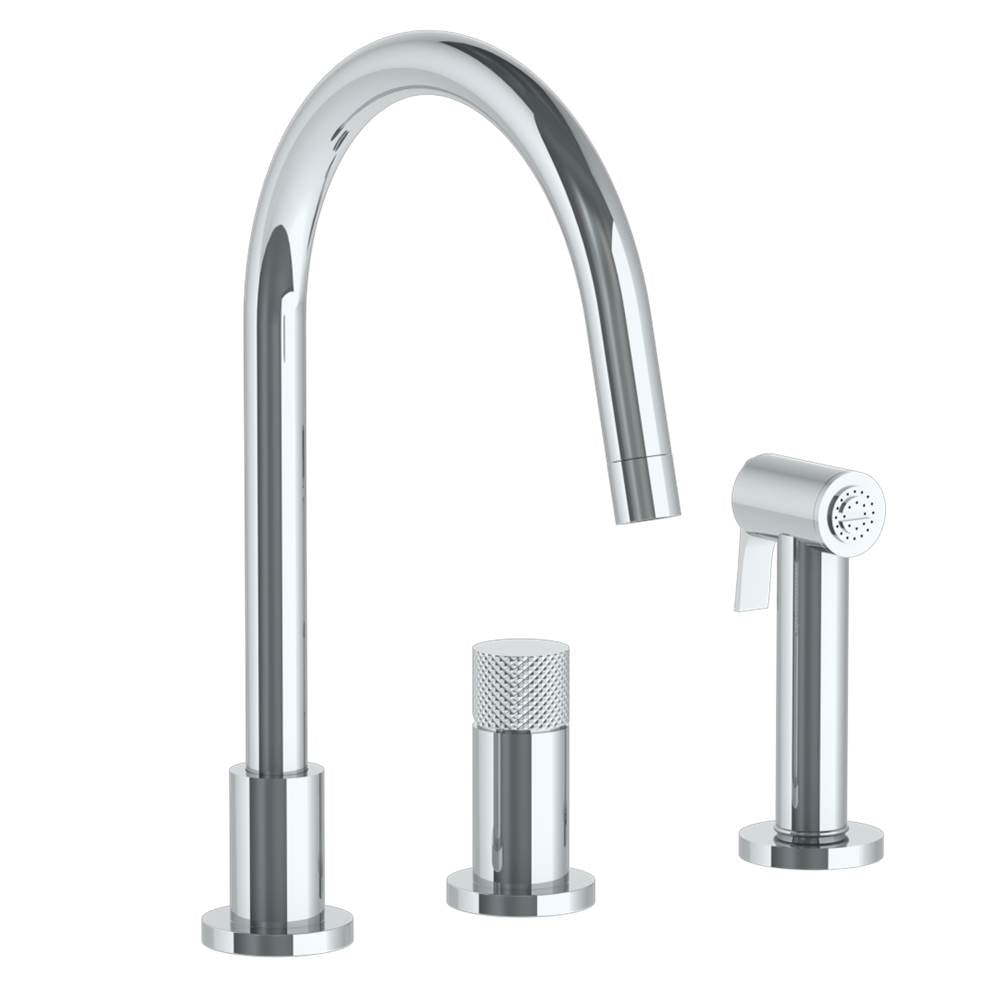 Watermark 22-7.1.3GA-TIAV Deck Mounted 3 Hole Gooseneck Kitchen Set - Includes Side Spray - Parent