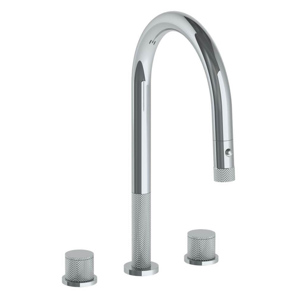 Watermark 22-7PG2-TIA Deck Mounted 3 Hole Gooseneck Kitchen Faucet With Pull Down Spray - Parent