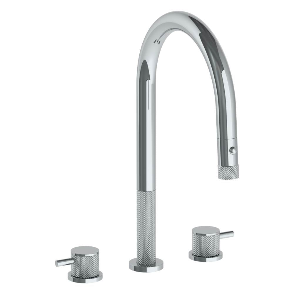 Watermark 22-7PG2-TIC Deck Mounted 3 Hole Gooseneck Kitchen Faucet With Pull Down Spray - Parent