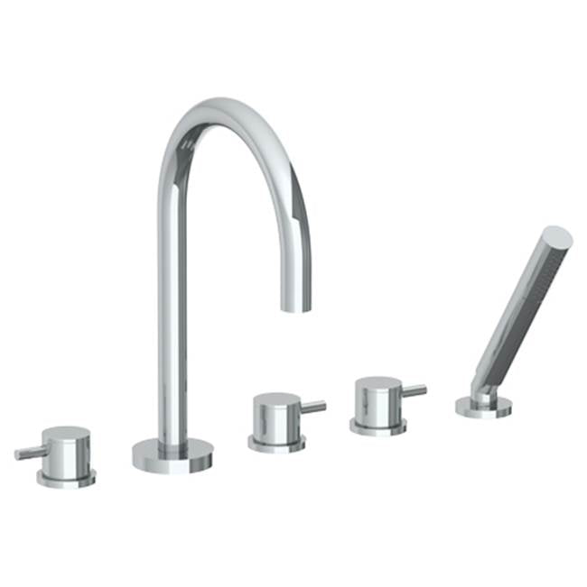 Watermark 22-8.1-TIB Titanium Deck Mounted 5 Hole Gooseneck Bath Set