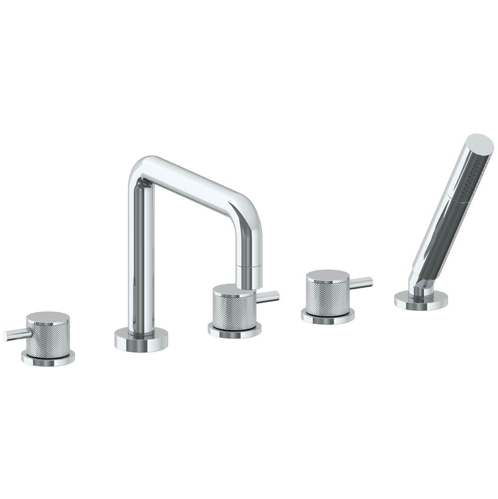 Watermark 22-8.26.1-TIC Titanium Deck Mounted 5 Hole Square Bath Set