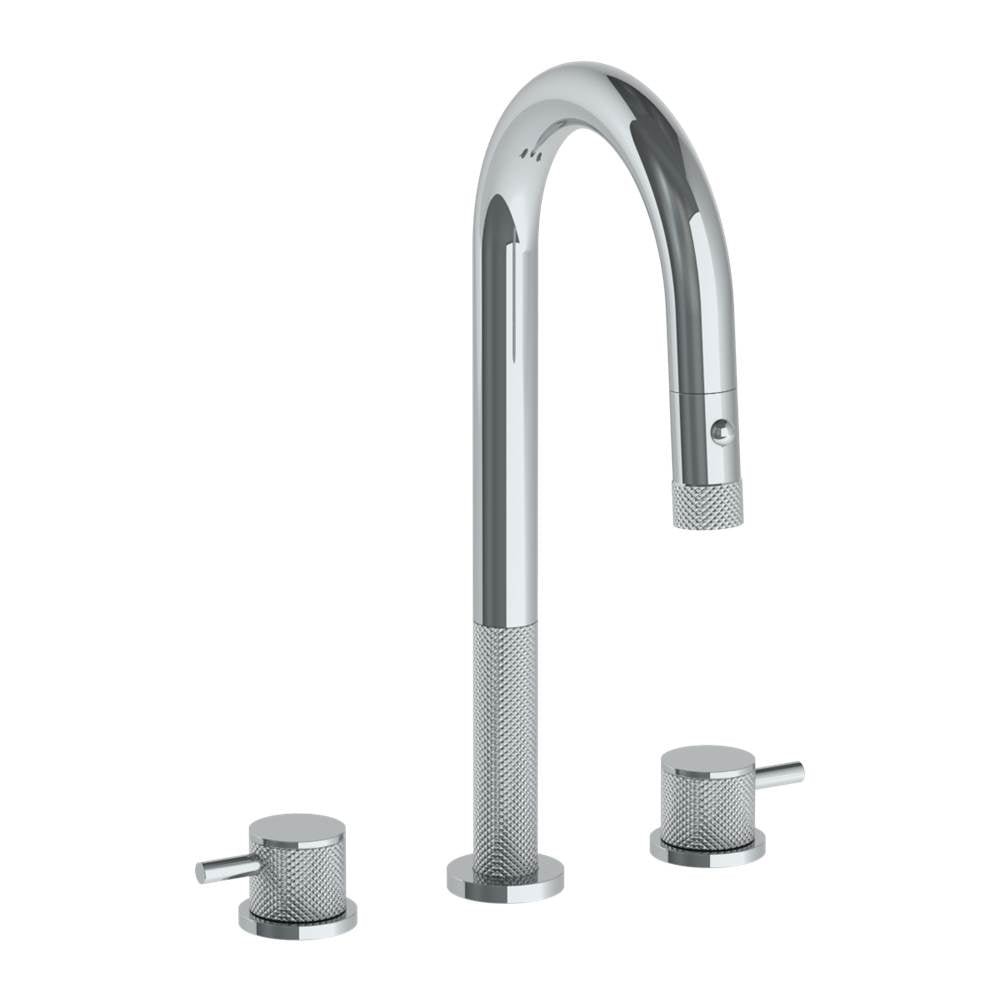Watermark 22-9PG4-TIC Deck Mounted 3 Hole Gooseneck Prep Faucet With Pull Down Spray - Parent