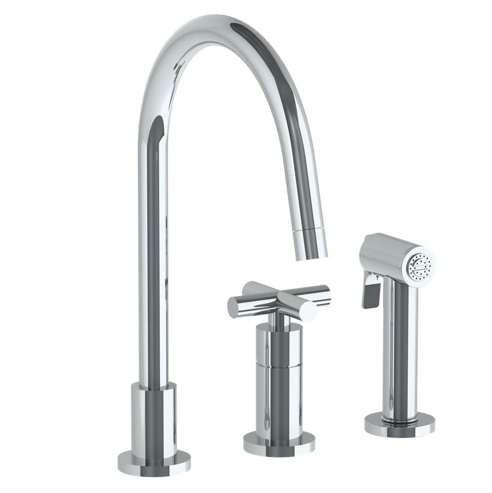 Watermark 23-7.1.3GA-L9V Deck Mounted 3 Hole Gooseneck Kitchen Set - Includes Side Spray - Parent