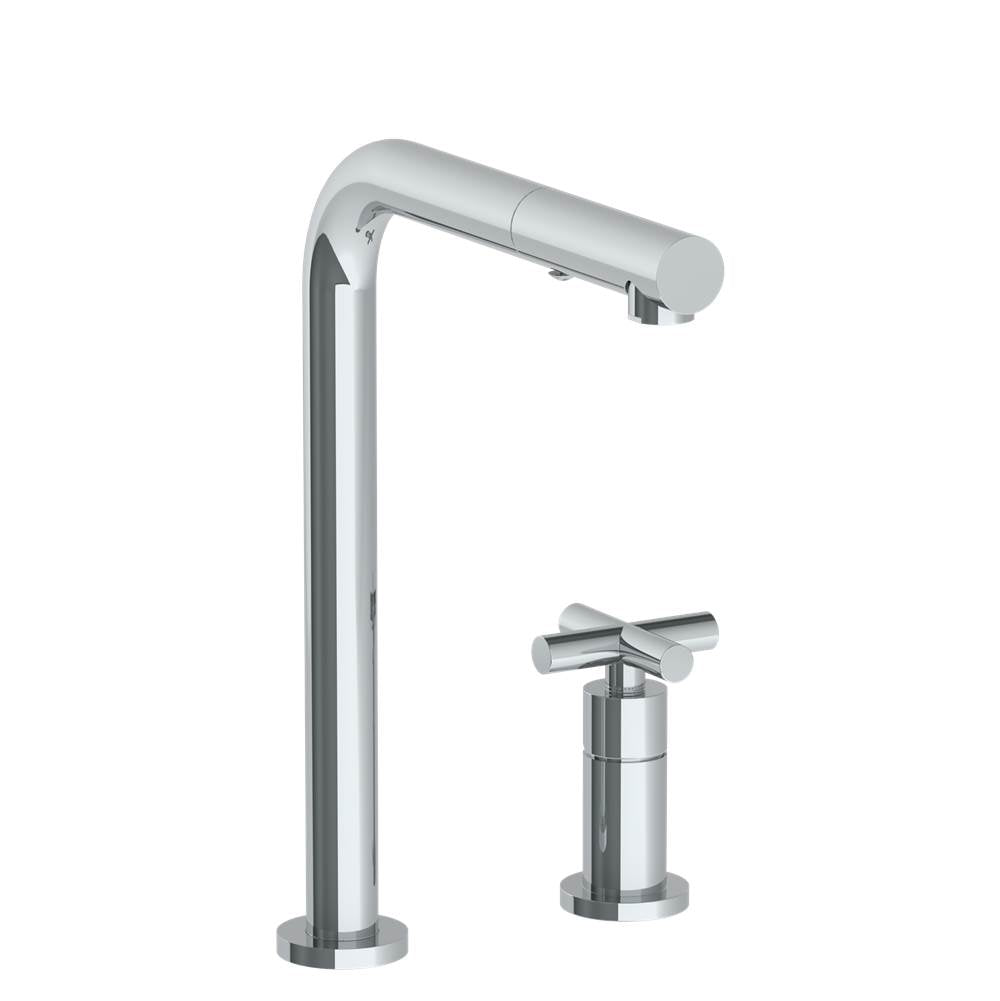 Watermark 23-7.1.3P1-L9V Deck Mounted 2 Hole Square Top Kitchen Faucet With Pull Out Spray - Parent