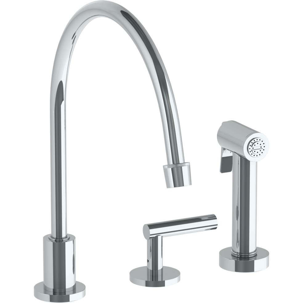 Watermark 23-7.1.3EGA-L8 Loft 2.0 Deck Mounted 3 Hole Extended Gooseneck Kitchen Set - Includes Side Spray - Parent