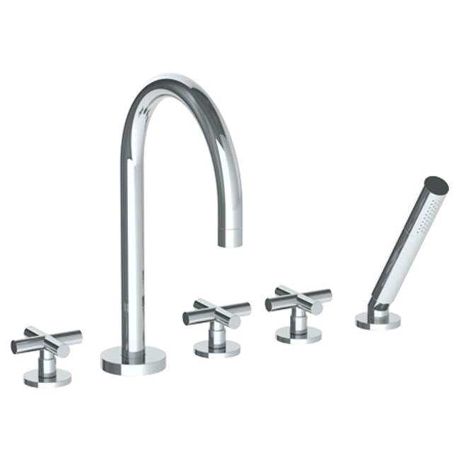 Watermark 23-8.1-L9 Loft 2.0 Deck Mounted 5 Hole Gooseneck Bath Set