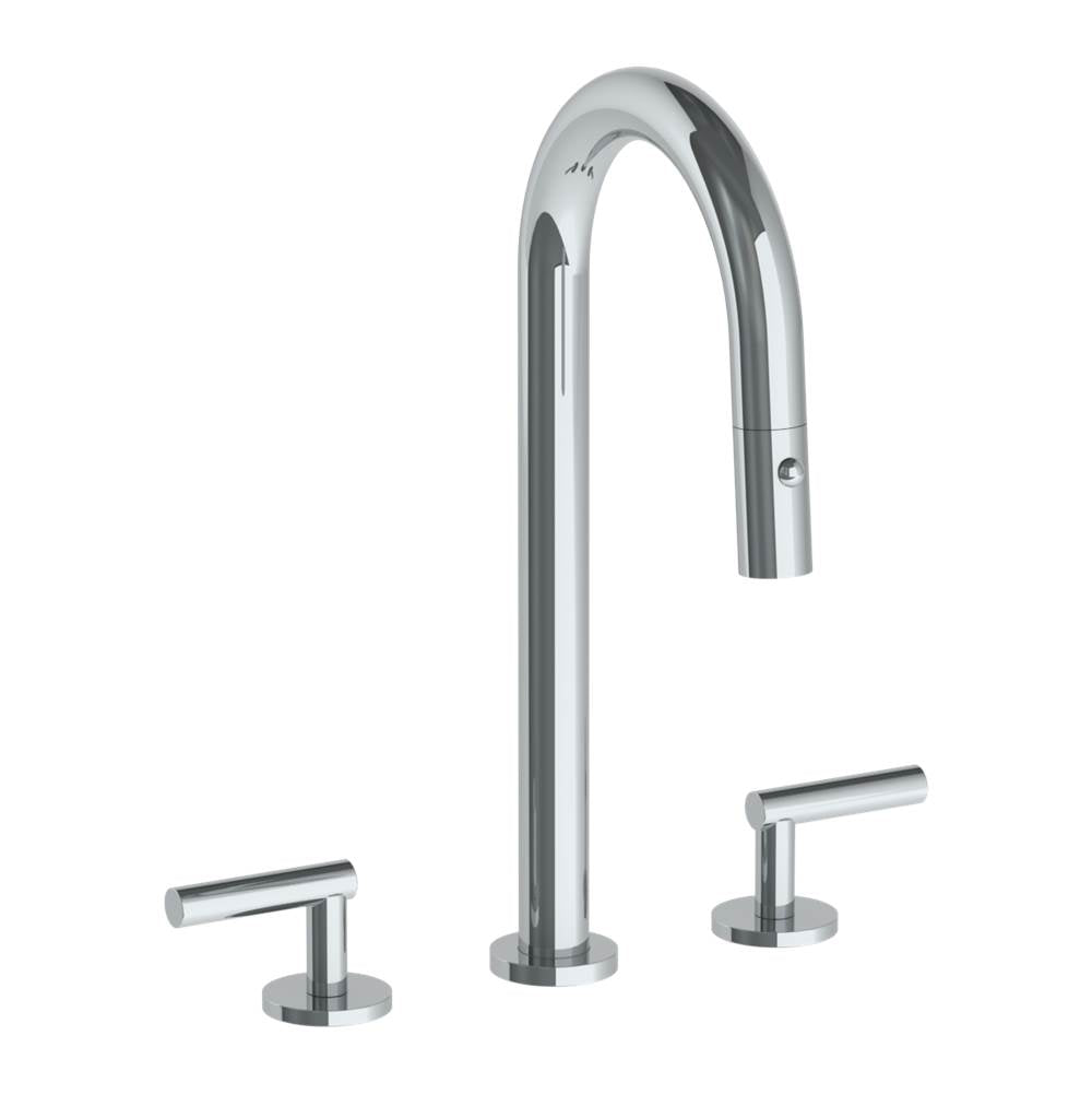 Watermark 23-9PG4-L8 Deck Mounted 3 Hole Gooseneck Prep Faucet With Pull Down Spray - Parent