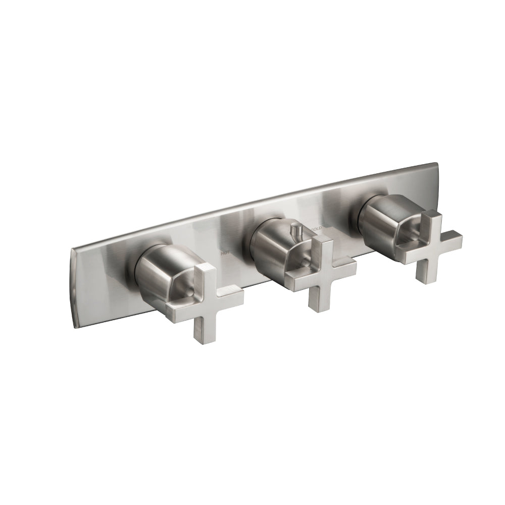 Flusso Serie 240 240.2715 3/4" Horizontal Thermostatic Valve with 2 Volume Controls & Trim