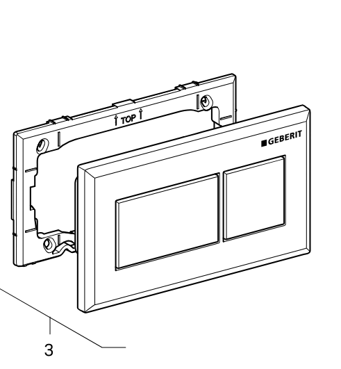 Geberit 244.504.21.1 Actuator For Remote Flush Actuation, Square Design, Pneumatic, Protruding