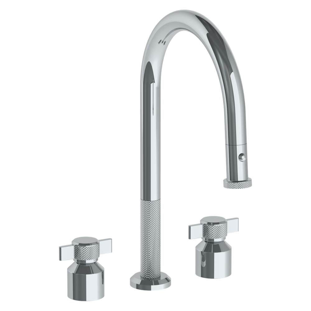Watermark 25-7PG2-IN16 Deck Mounted 3 Hole Gooseneck Kitchen Faucet With Pull Down Spray - Parent