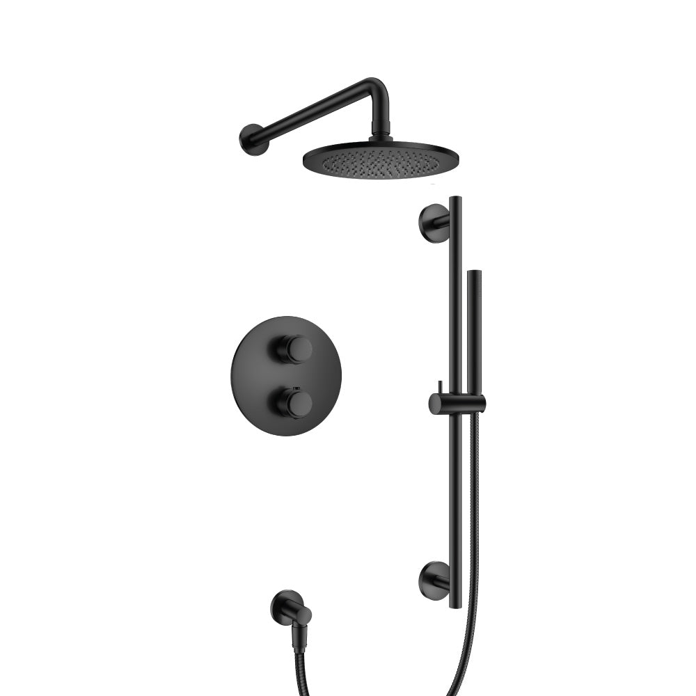Flusso Serie 250 250.7100 Two Output Shower Set With Shower Head, Hand Held And Slide Bar